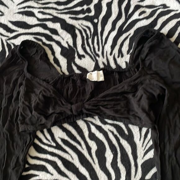 ASOS women’s black bell long sleeve beach crop top bikini cover up size 6 - Picture 8 of 9